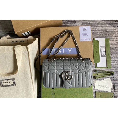 Gucci Marmont small shoulder bag in Grey matelasse leather