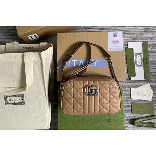 Gucci Marmont small shoulder bag in Brown matelasse leather