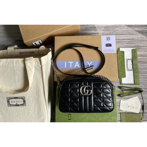 Gucci Marmont small shoulder bag in Black matelasse leather Gucci Marmont small shoulder bag in Black matelasse leather