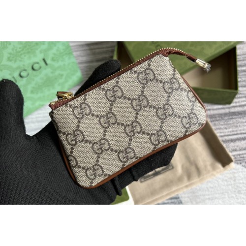 Gucci Supreme key pouch in Beige ebony Supreme canvas Gucci Supreme key pouch in Beige ebony Supreme canvas