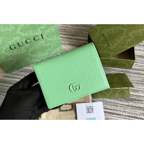 Gucci Marmont card case wallet in Green leather