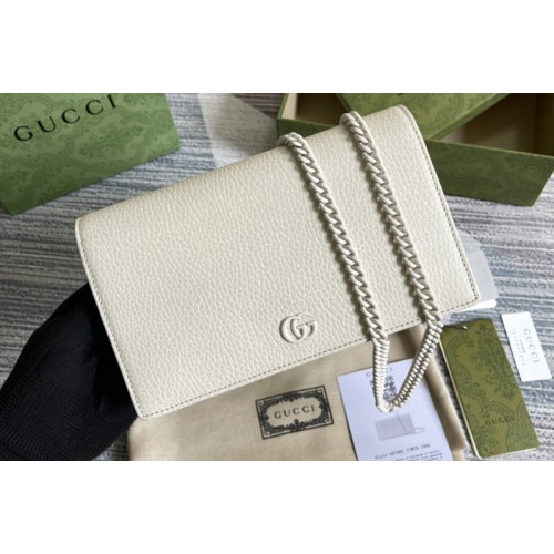 Gucci Marmont mini chain bag in White leather