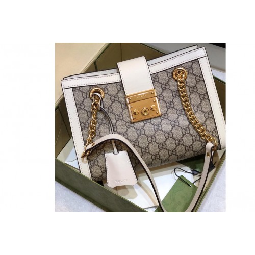 Gucci Padlock small shoulder bag in Beige ebony Supreme canvas Gucci Padlock small shoulder bag in Beige ebony Supreme canvas