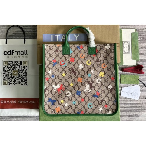 Gucci Childrens Tote Bag in Beige and ebony Supreme