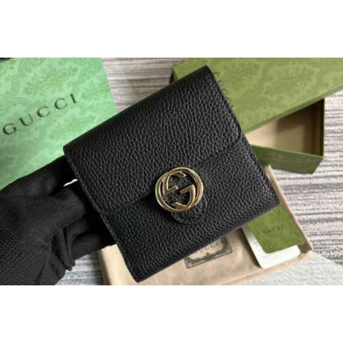 Gucci Interlock Bifold Wallet in Black Leather Gucci Interlock Bifold Wallet in Black Leather