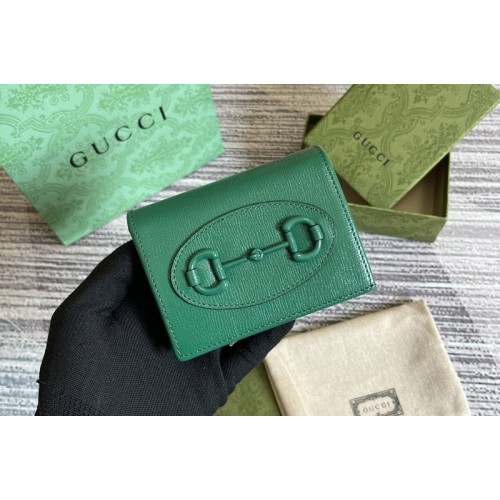 Gucci Horsebit 1955 card case wallet in Green leather Gucci Horsebit 1955 card case wallet in Green leather