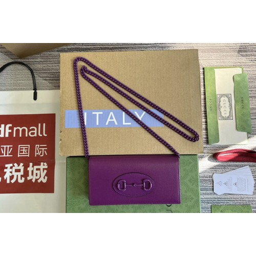 Gucci Horsebit 1955 wallet with chain in Purple leather Gucci Horsebit 1955 wallet with chain in Purple leather