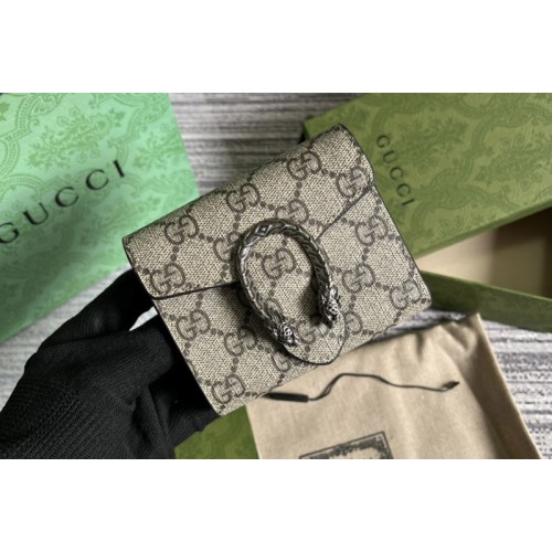 Gucci Dionysus Card Case Wallet in Supreme Canvas