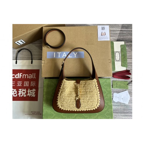 Gucci Jackie 1961 small bag in Beige Woven and Leather Gucci Jackie 1961 small bag in Beige Woven and Leather