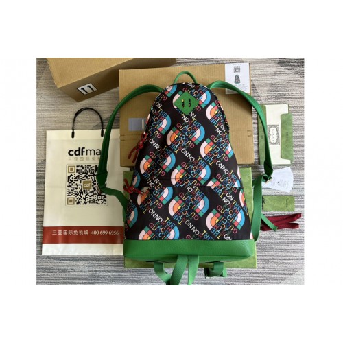 Gucci The North Face x Gucci backpack in Black Nylon with Green Leather