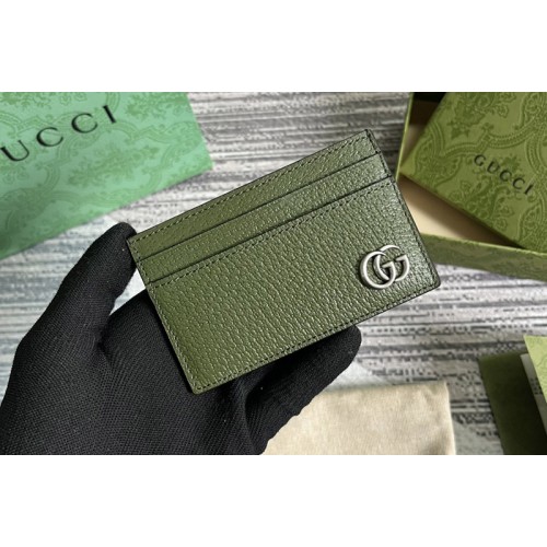 Gucci Marmont card case in Forest green leather