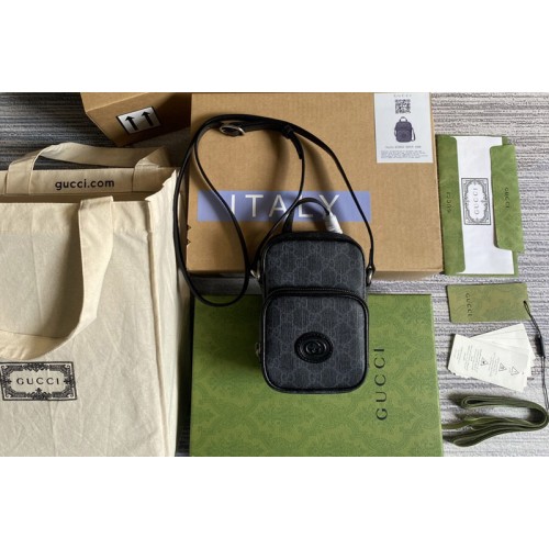 Gucci Mini bag with Interlocking G in Black Supreme canvas