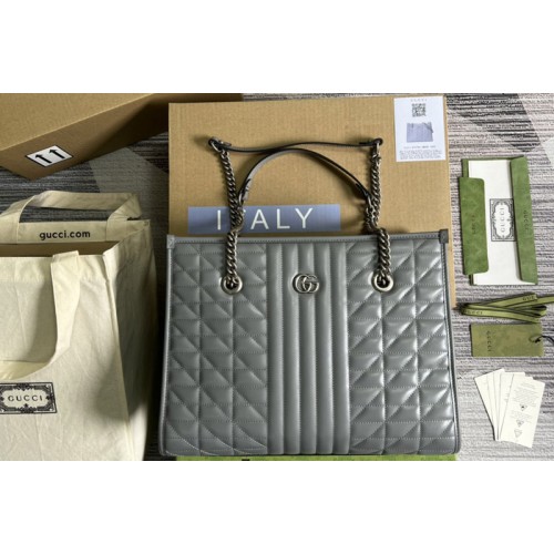 Gucci Marmont medium tote bag in Grey matelasse leather Gucci Marmont medium tote bag in Grey matelasse leather