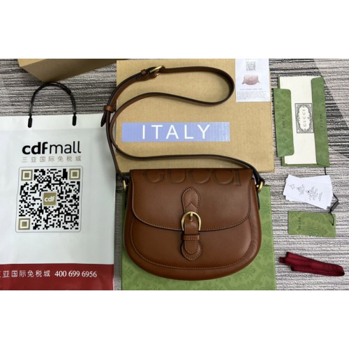 Gucci embossed leather shoulder UD0FT Bag in Brown Leather Gucci embossed leather shoulder UD0FT Bag in Brown Leather