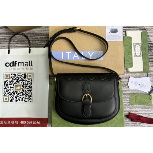 Gucci embossed leather shoulder UD0FT Bag in Black Leather Gucci embossed leather shoulder UD0FT Bag in Black Leather