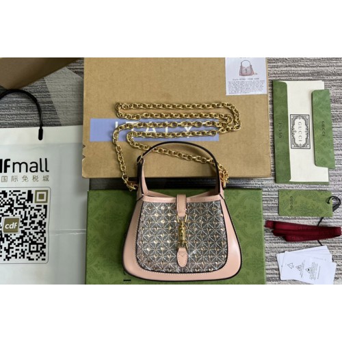 Gucci Jackie 1961 mini crystal lizard bag in Pink Leather Gucci Jackie 1961 mini crystal lizard bag in Pink Leather