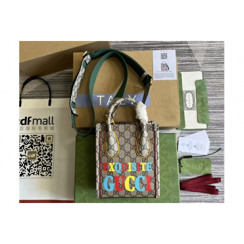 Gucci Exquisite Gucci mini tote bag in Beige and ebony Supreme canvas Gucci Exquisite Gucci mini tote bag in Beige and ebony Supreme canvas