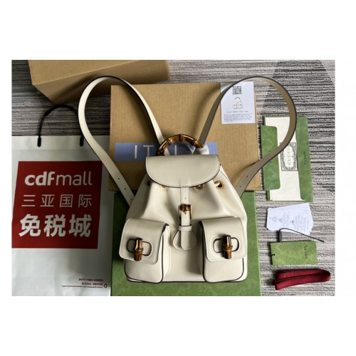 Gucci Bamboo small backpack in White leather Gucci Bamboo small backpack in White leather