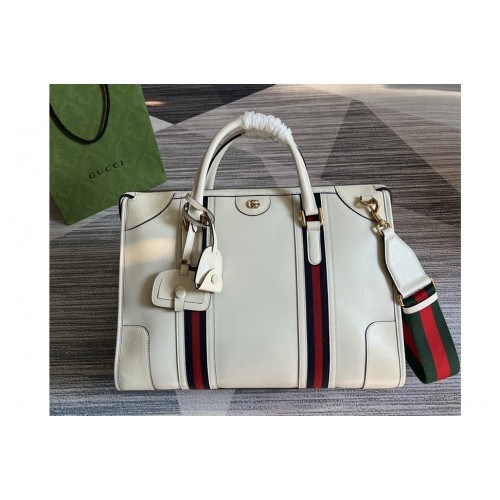 Gucci Bauletto Large Tote bag in White Leather Gucci Bauletto Large Tote bag in White Leather