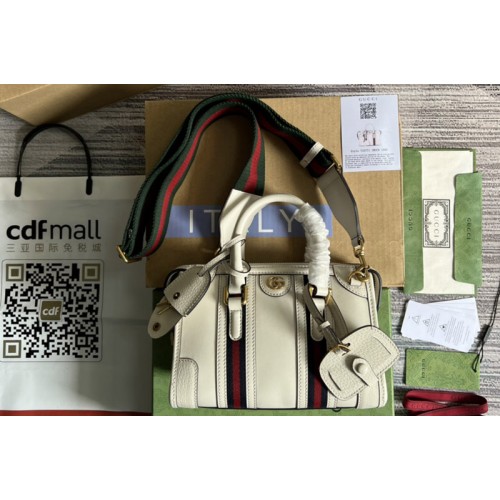 Gucci Bauletto Mini top handle bag in White Leather