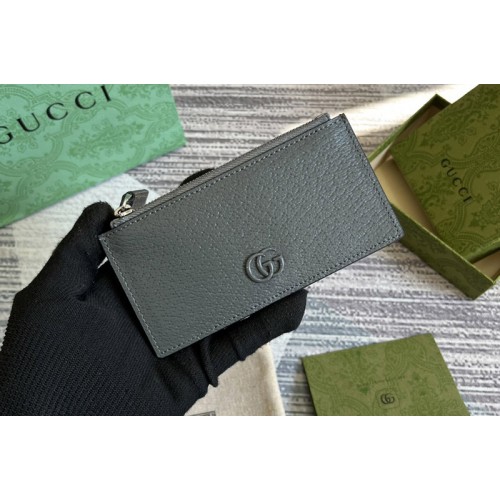 Gucci Marmont zip card case in Grey Leather