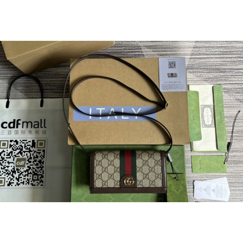 Gucci Ophidia mini bag in Beige and ebony Supreme canvas