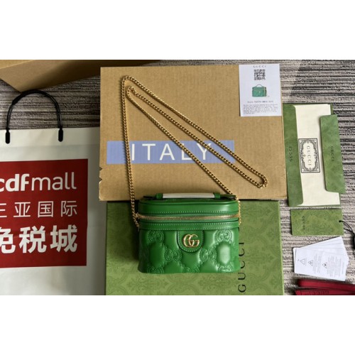 Gucci ‎ Matelasse top handle mini bag in Green Matelasse leather