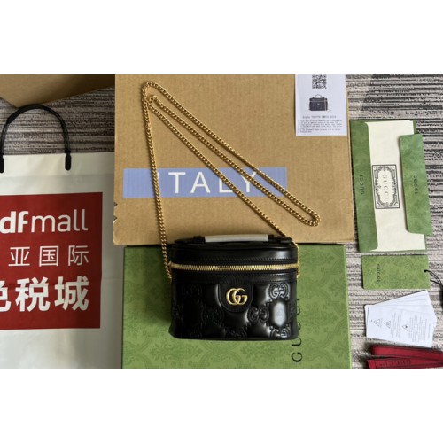 Gucci Matelasse top handle mini bag in Black Matelasse leather Gucci Matelasse top handle mini bag in Black Matelasse leather