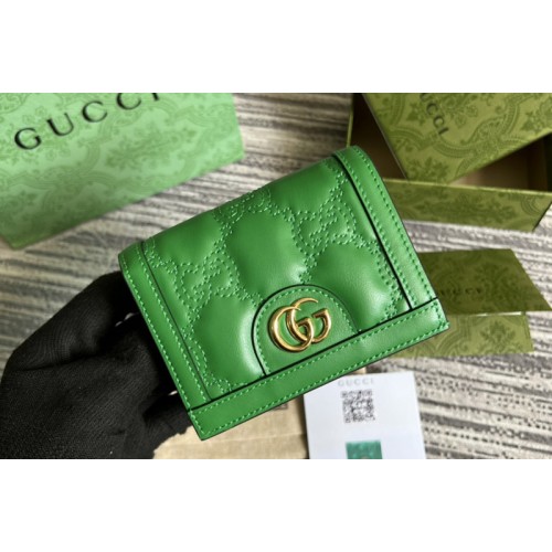 Gucci Matelasse card case wallet in Green Matelasse leather Gucci Matelasse card case wallet in Green Matelasse leather