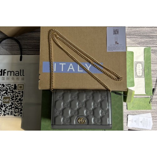 Gucci Matelasse chain wallet in Grey Matelasse leather Gucci Matelasse chain wallet in Grey Matelasse leather