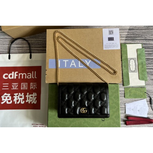 Gucci Matelasse chain wallet in Black Matelasse leather