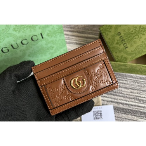 Gucci Matelasse card case in Light brown Matelasse leather Gucci Matelasse card case in Light brown Matelasse leather