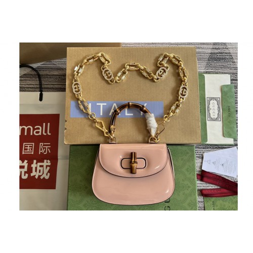 Gucci Bamboo 1947 mini top handle bag in Pink patent leather Gucci Bamboo 1947 mini top handle bag in Pink patent leather