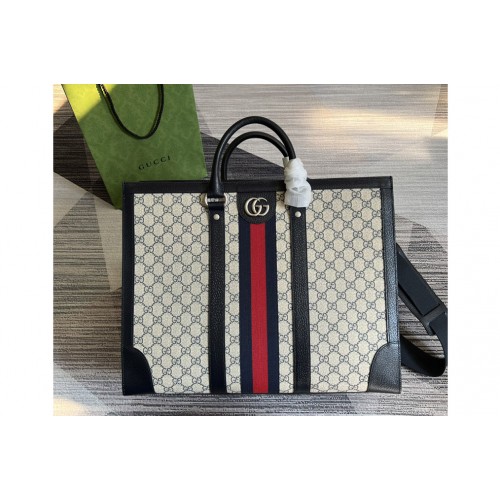 Gucci Ophidia large tote bag in Beige and Blue Supreme canvas Gucci Ophidia large tote bag in Beige and Blue Supreme canvas