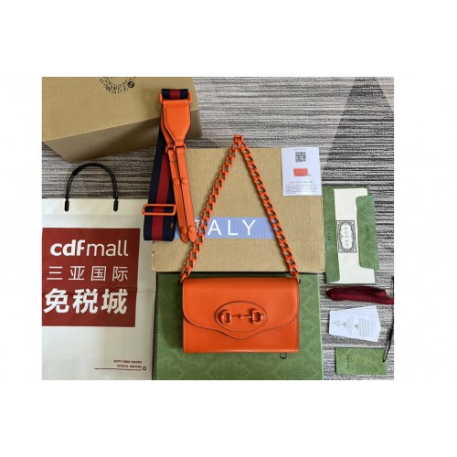 Gucci Horsebit 1955 mini bag in Orange leather
