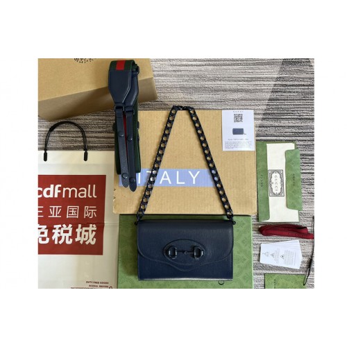 Gucci Horsebit 1955 mini bag in Blue leather