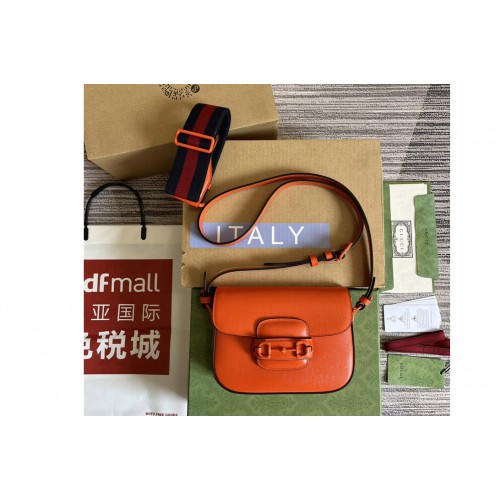 Gucci Horsebit 1955 small shoulder bag in Orange leather Gucci Horsebit 1955 small shoulder bag in Orange leather
