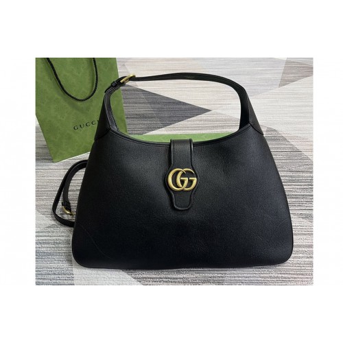 Gucci Aphrodite large shoulder bag in Black soft leather