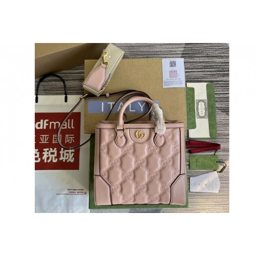 Gucci matelasse mini top handle bag in Pink matelasse leather