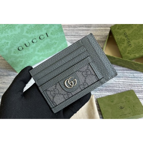 Gucci ‎‎‎ Ophidia card case in Grey and black Supreme canvas