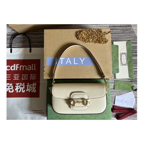 Gucci Horsebit 1955 shoulder bag in White leather