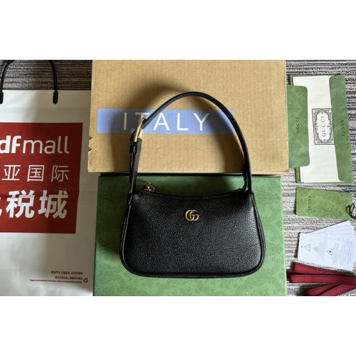 Gucci Aphrodite shoulder bag with Double G in Black leather Gucci Aphrodite shoulder bag with Double G in Black leather