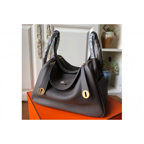 Hermes Lindy 26cm Bag in Original Dark Gray Togo Leather With Gold Buckle Hermes Lindy 26cm Bag in Original Dark Gray Togo Leather With Gold Buckle