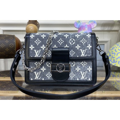 Louis Vuitton M21448 Dauphine MM handbag in Gray Denim textile jacquard Louis Vuitton M21448 Dauphine MM handbag in Gray Denim textile jacquard