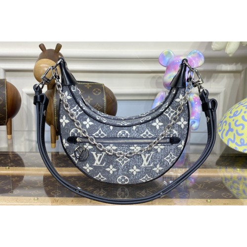 Louis Vuitton M21752 Loop PM bag in Gray Denim textile jacquard Louis Vuitton M21752 Loop PM bag in Gray Denim textile jacquard