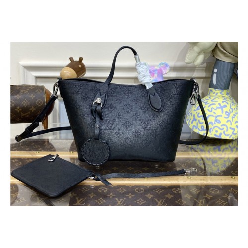 Louis Vuitton M21848 Blossom PM tote bag in Black Mahina perforated calfskin leather