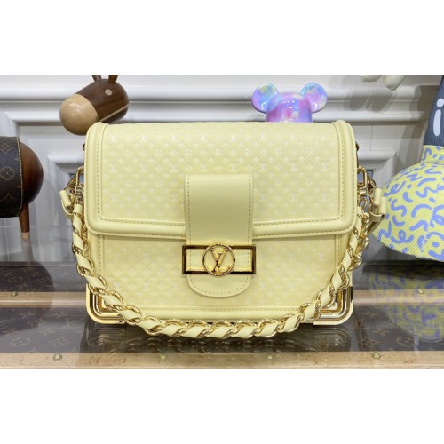 Louis Vuitton M22276 Dauphine MM handbag in Yellow Calfskin Louis Vuitton M22276 Dauphine MM handbag in Yellow Calfskin