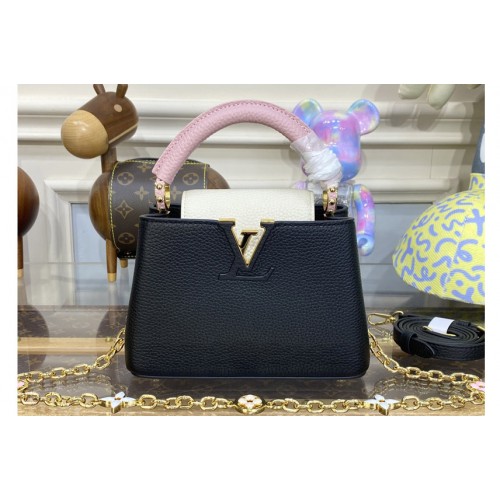 Louis Vuitton M22375 Capucines Mini handbag in Black Taurillon leather