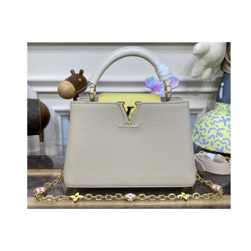 Louis Vuitton M22514 Capucines BB handbag in Grey Taurillon leather