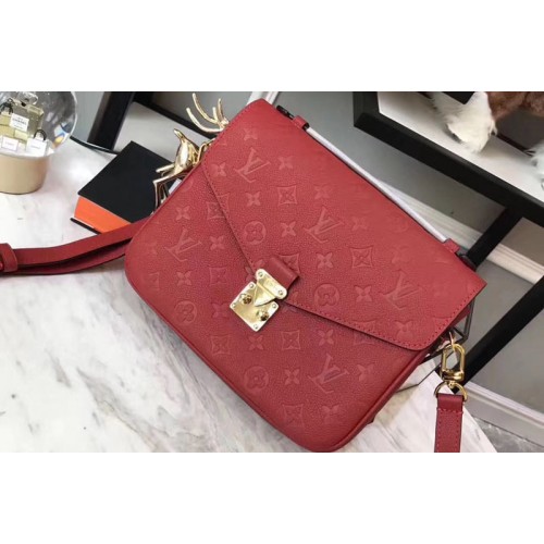 Louis Vuitton M41488 Pochette Metis Bag in Red Monogram empreinte Leather Louis Vuitton M41488 Pochette Metis Bag in Red Monogram empreinte Leather